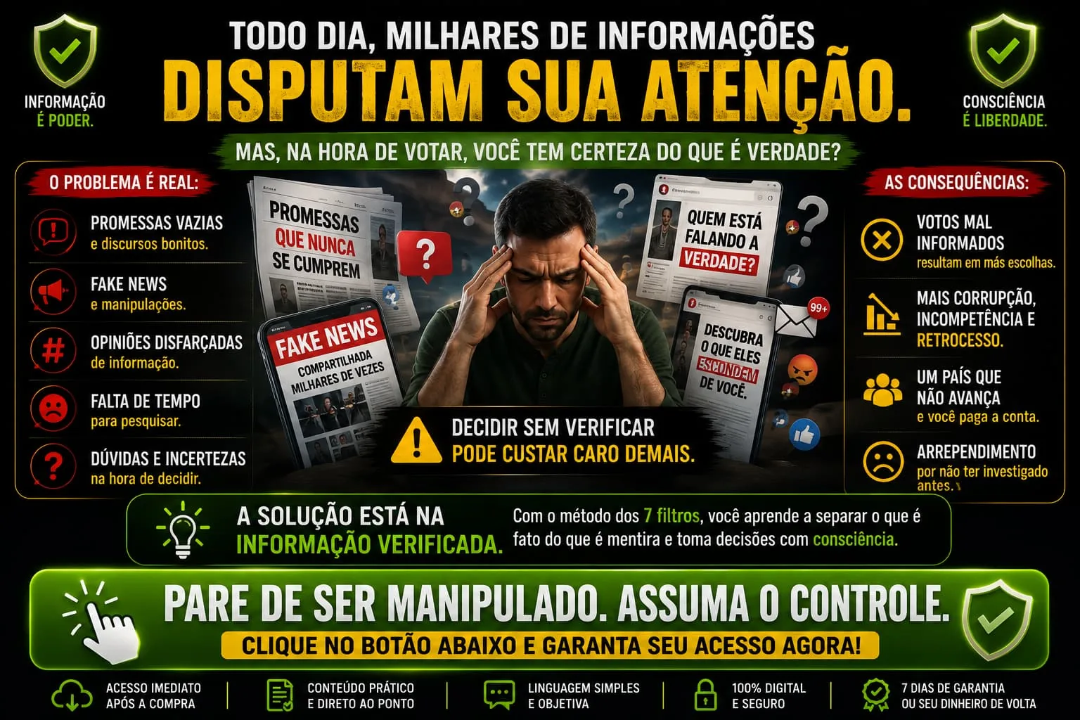 Excesso de informações, notícias e mensagens disputando a atenção durante o período eleitoral