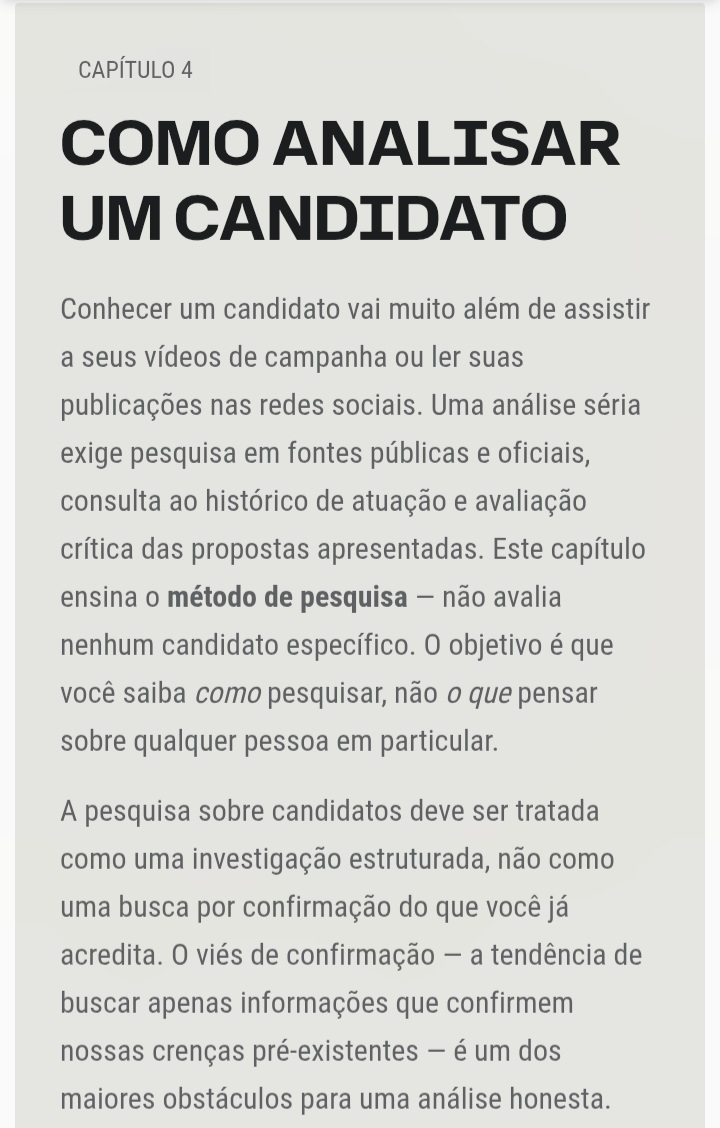 Prévia do Capítulo 4 do e-book: Como Analisar um Candidato